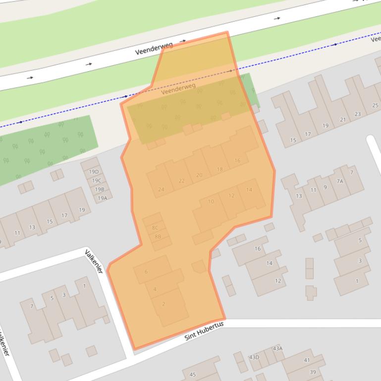 Kaart van postcodegebied 6713RB.