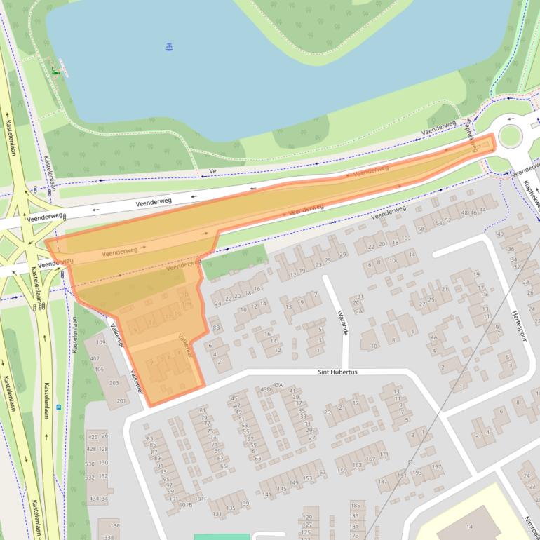 Kaart van postcodegebied 6713RC.
