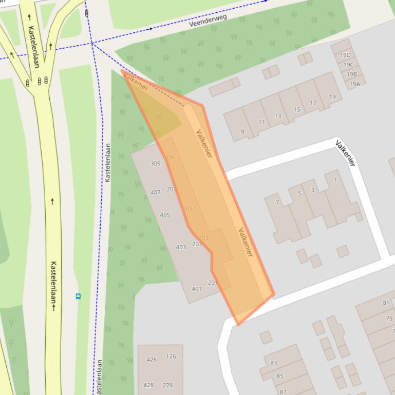 Kaart van postcodegebied 6713RE.