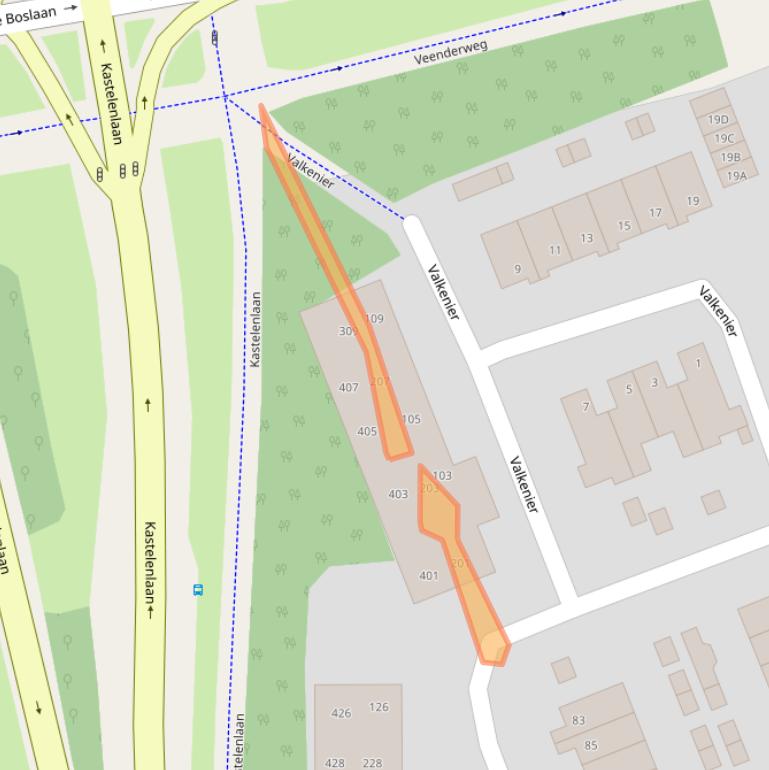 Kaart van postcodegebied 6713RG.