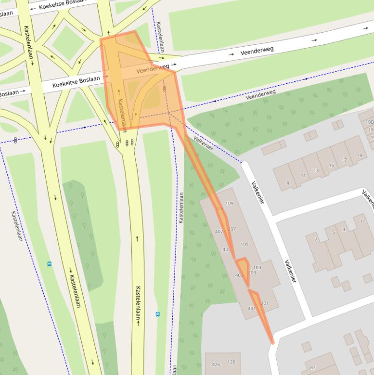 Kaart van postcodegebied 6713RH.