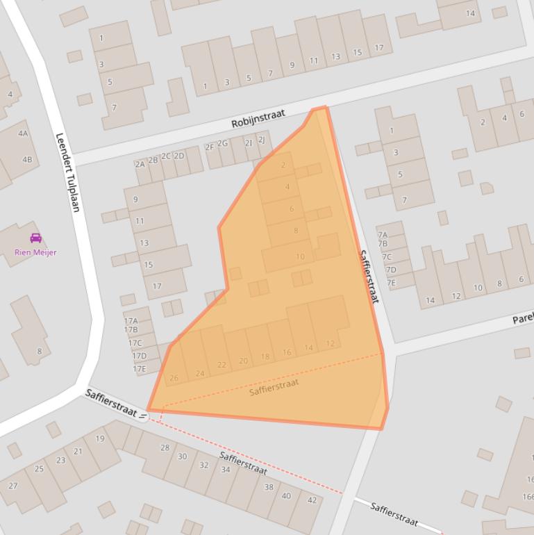 Kaart van postcodegebied 6713TC.