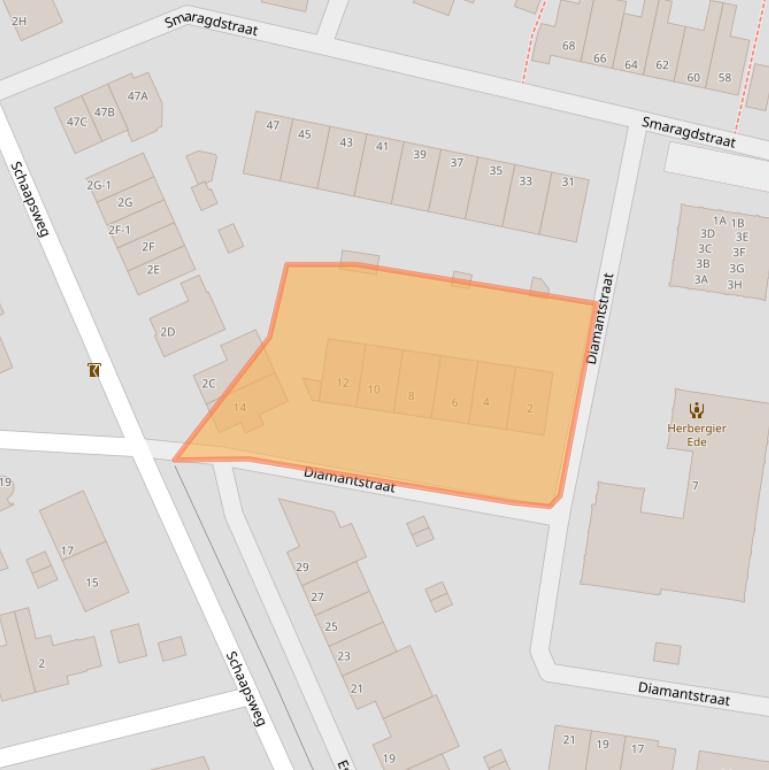 Kaart van postcodegebied 6713TM.