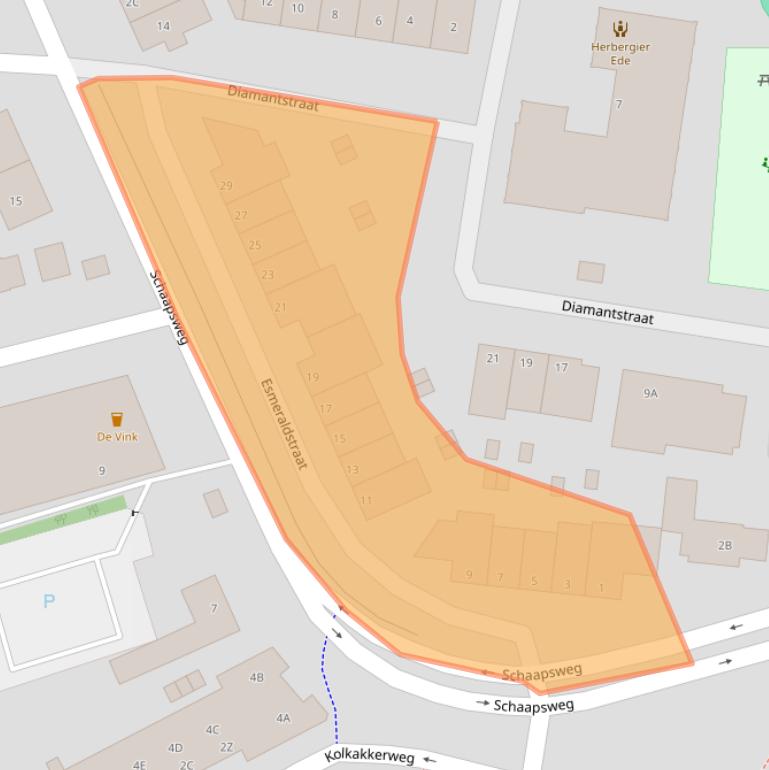 Kaart van postcodegebied 6713TN.