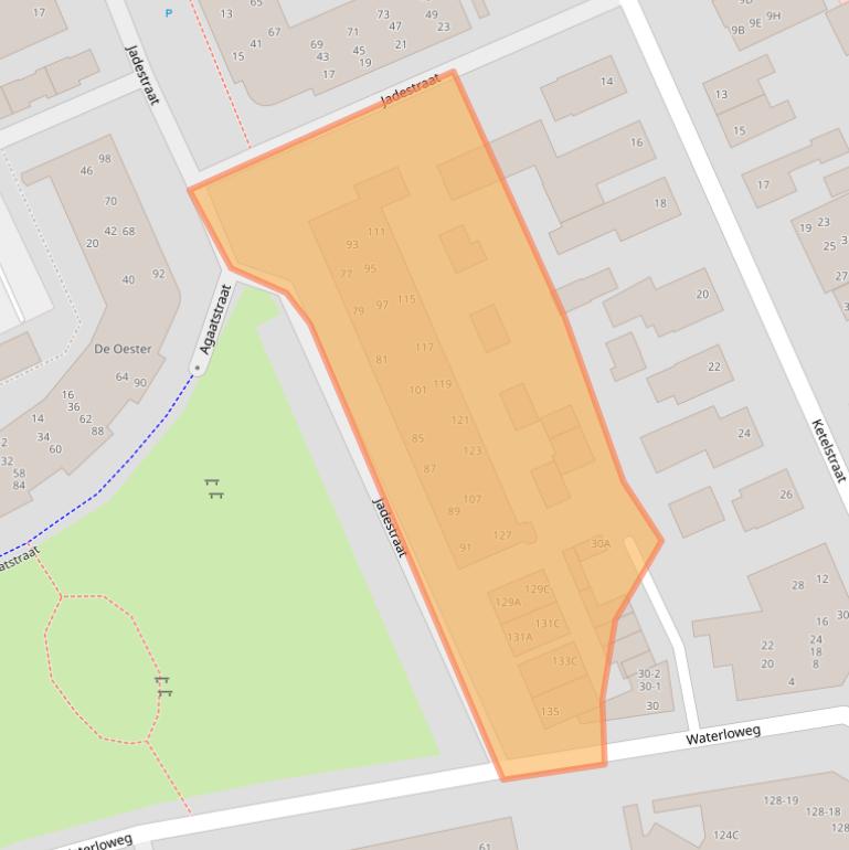 Kaart van postcodegebied 6713VB.