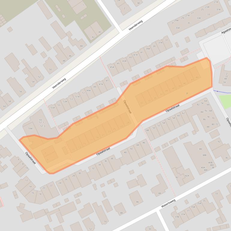 Kaart van postcodegebied 6713VC.