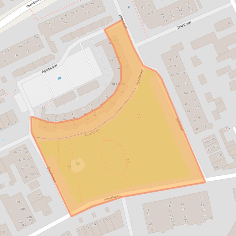 Kaart van postcodegebied 6713VG.