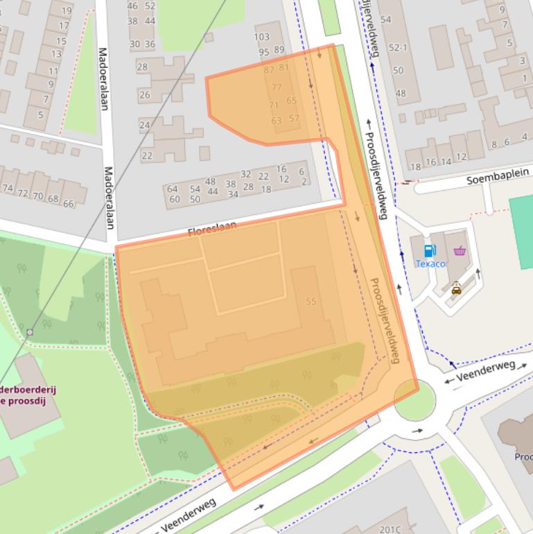 Kaart van postcodegebied 6714AA.