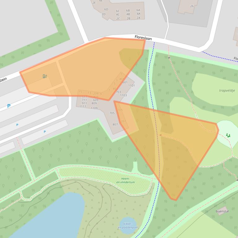 Kaart van postcodegebied 6714BA.