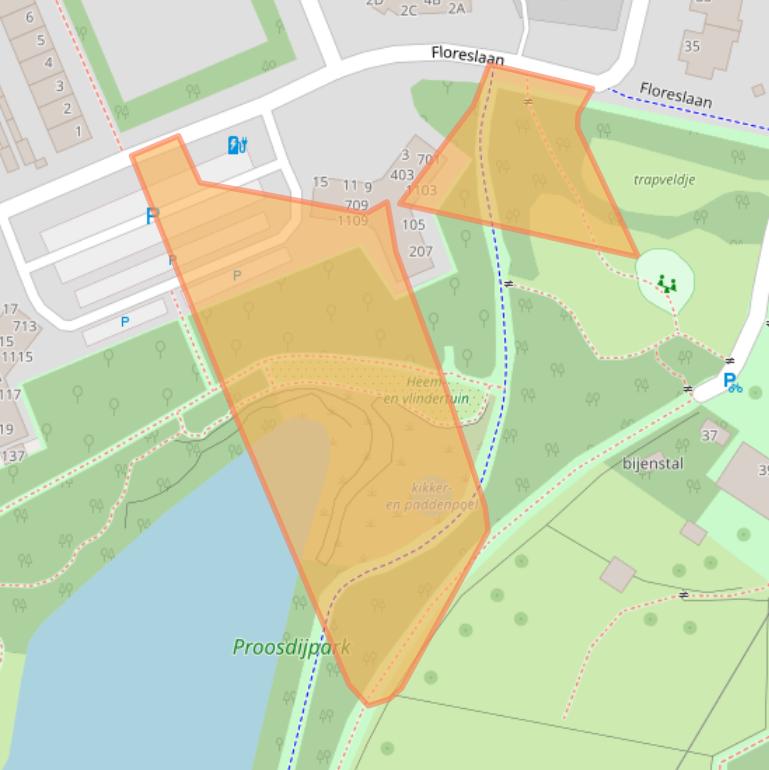 Kaart van postcodegebied 6714BC.