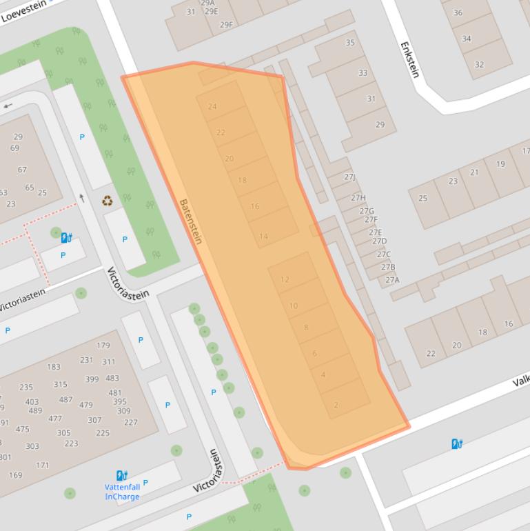 Kaart van postcodegebied 6714BM.