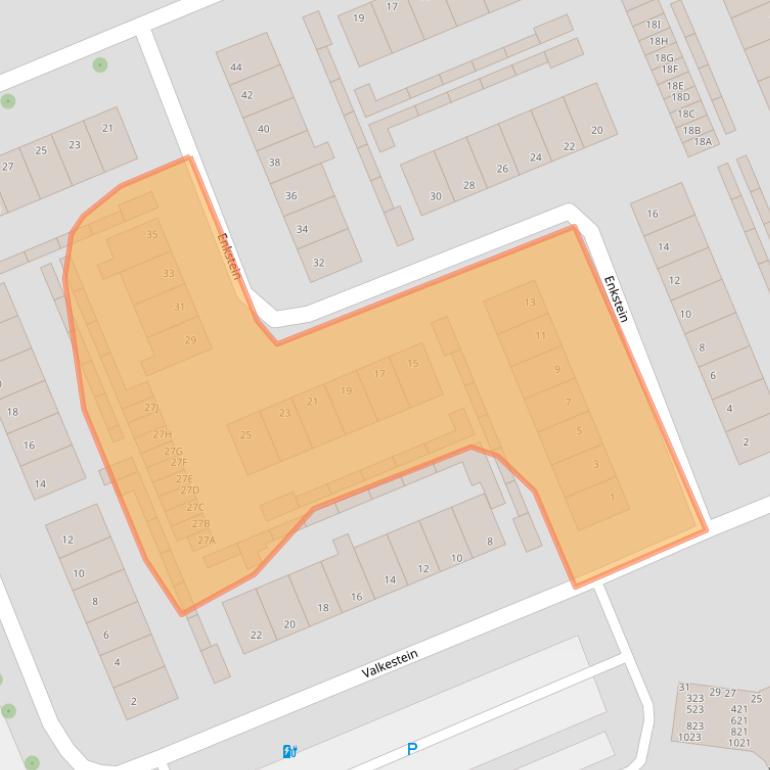 Kaart van postcodegebied 6714BN.