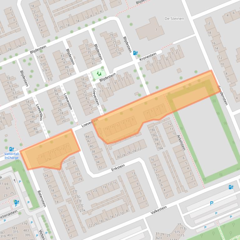 Kaart van postcodegebied 6714BS.