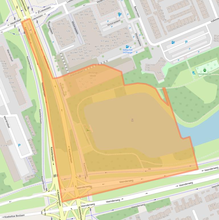 Kaart van postcodegebied 6714BX.