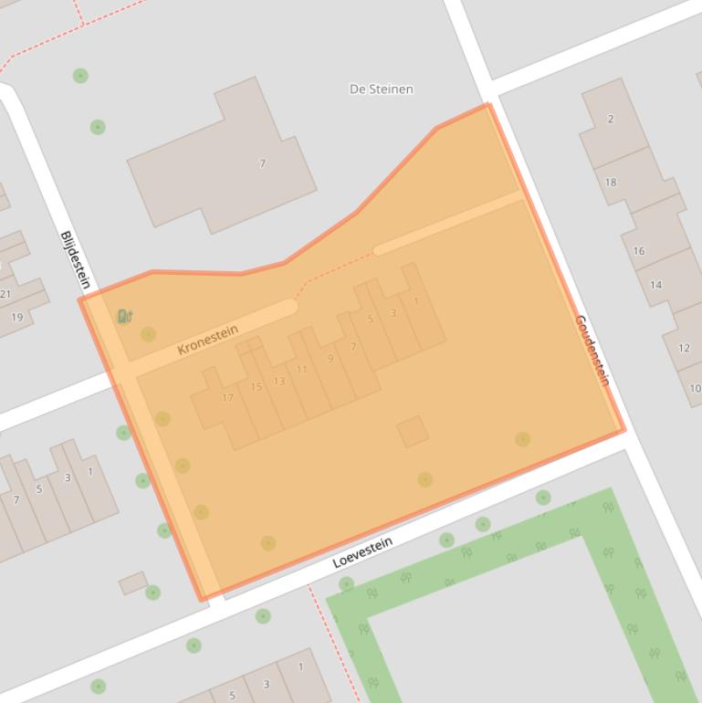 Kaart van postcodegebied 6714BZ.