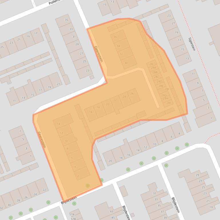 Kaart van postcodegebied 6714DL.