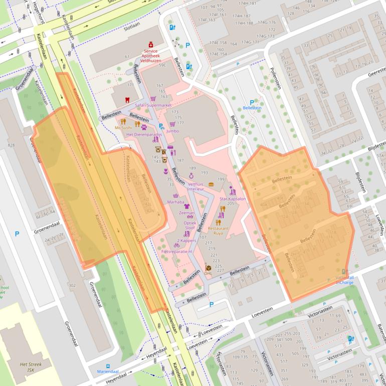 Kaart van postcodegebied 6714DN.