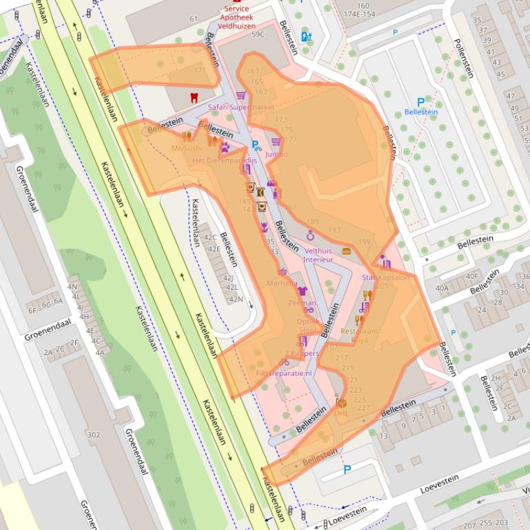 Kaart van postcodegebied 6714DR.