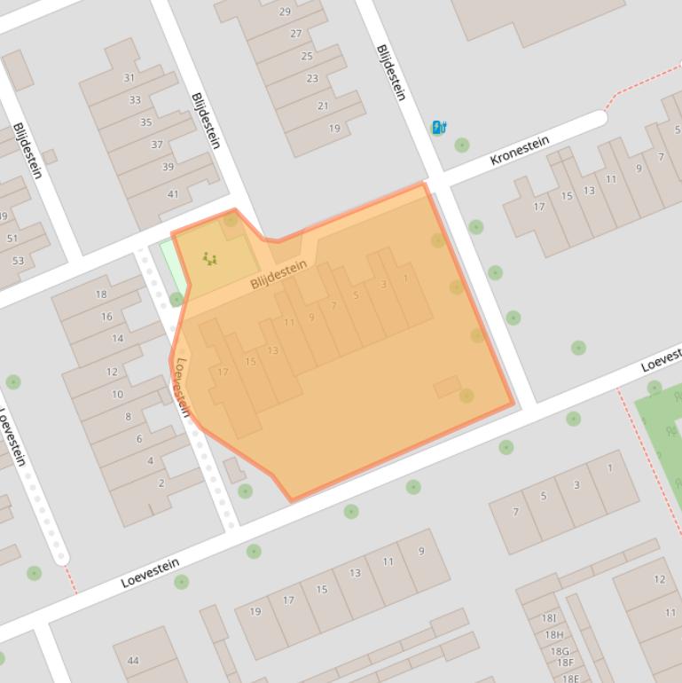 Kaart van postcodegebied 6714DX.