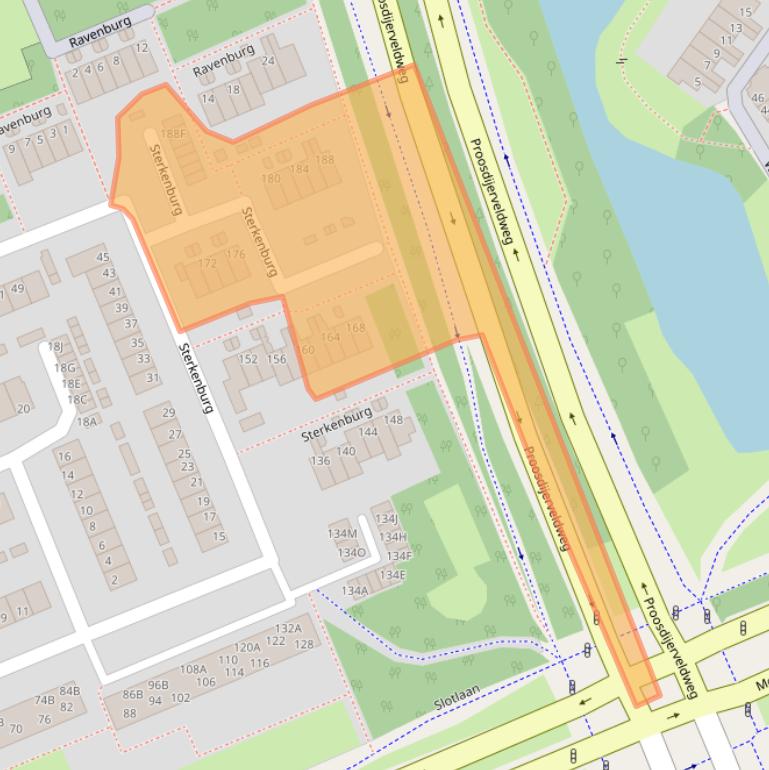 Kaart van postcodegebied 6714EZ.