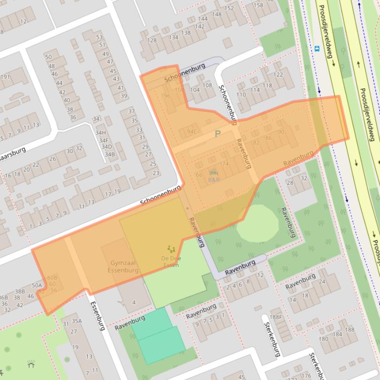Kaart van postcodegebied 6714GD.