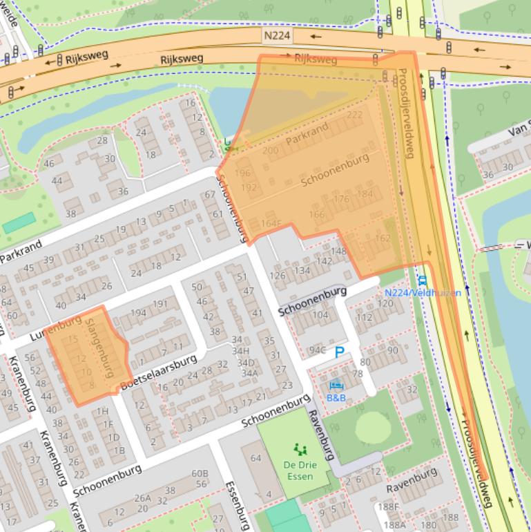 Kaart van postcodegebied 6714GG.