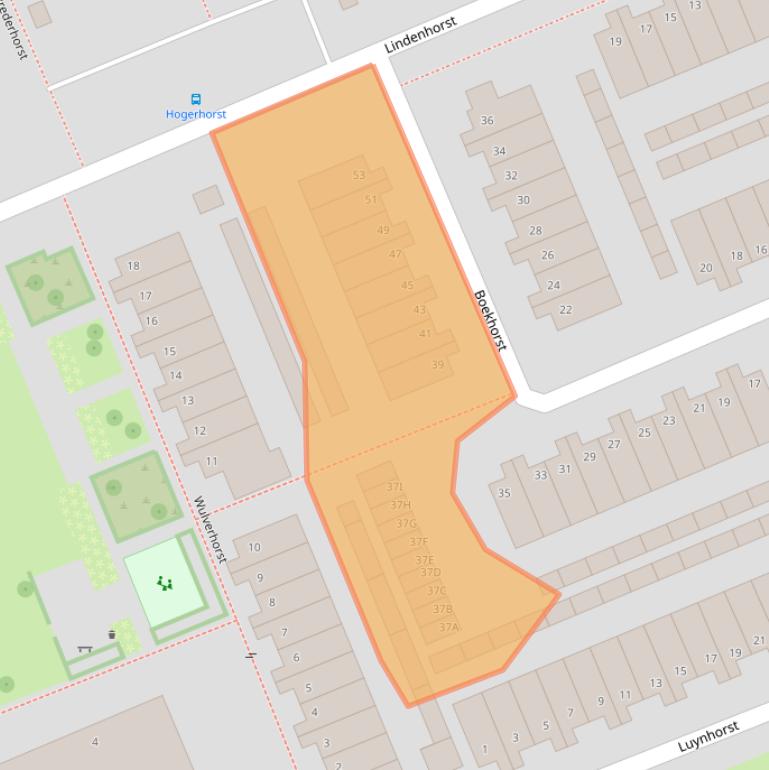 Kaart van postcodegebied 6714JS.