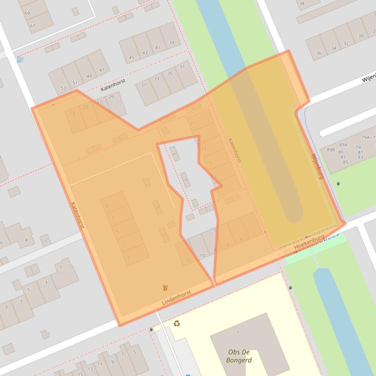 Kaart van postcodegebied 6714JW.