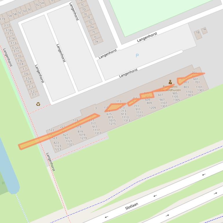 Kaart van postcodegebied 6714LK.