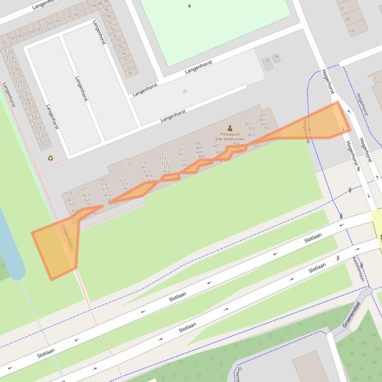 Kaart van postcodegebied 6714LP.