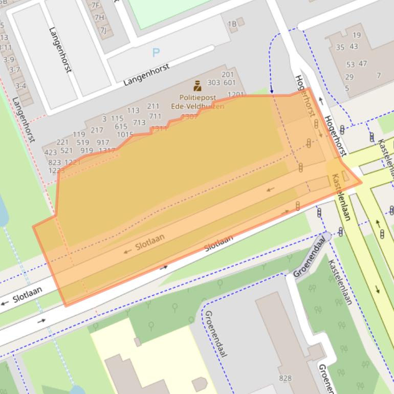 Kaart van postcodegebied 6714LR.