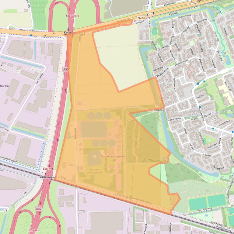 Kaart van postcodegebied 6715AT.