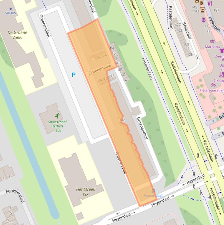 Kaart van postcodegebied 6715BB.