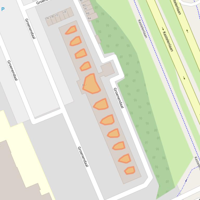 Kaart van postcodegebied 6715BE.