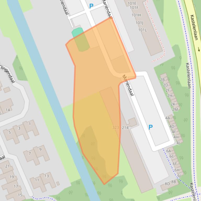 Kaart van postcodegebied 6715CL.
