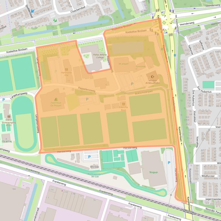 Kaart van postcodegebied 6715CV.