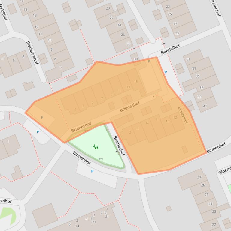 Kaart van postcodegebied 6715DD.