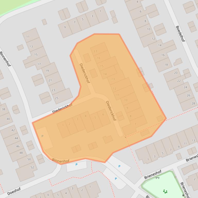 Kaart van postcodegebied 6715DJ.