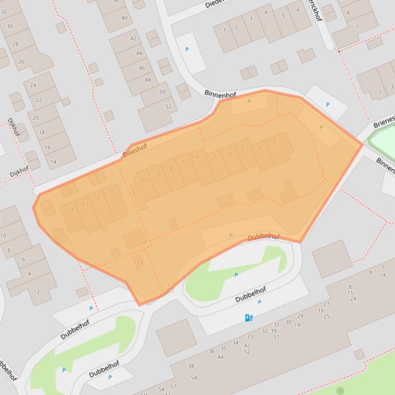 Kaart van postcodegebied 6715DS.