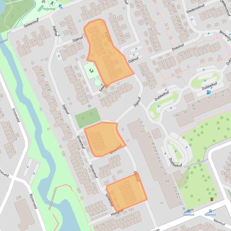 Kaart van postcodegebied 6715DV.