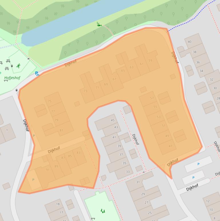 Kaart van postcodegebied 6715DW.