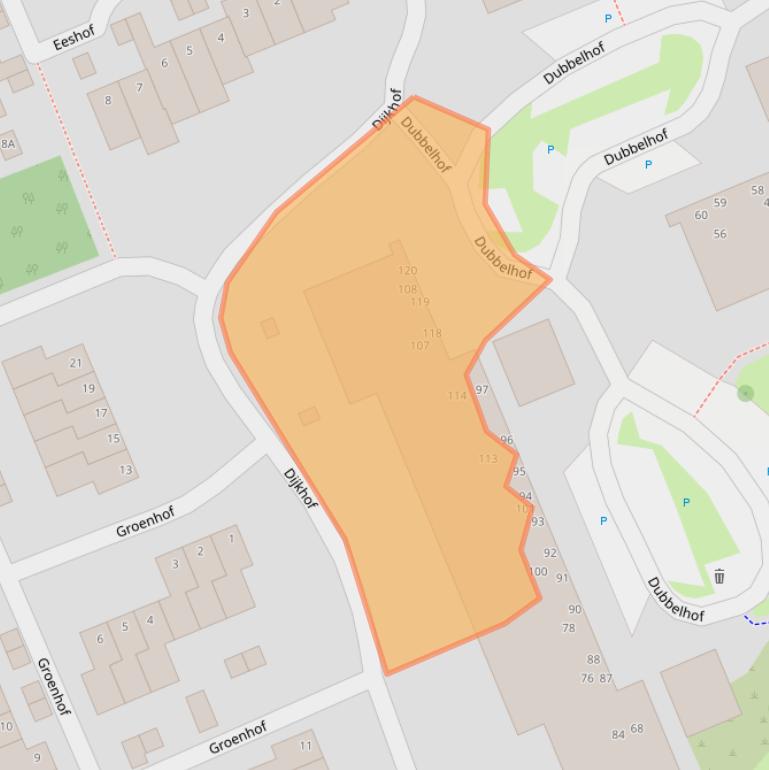 Kaart van postcodegebied 6715EJ.