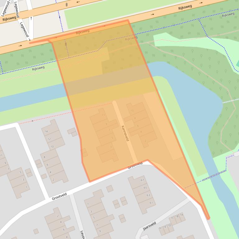 Kaart van postcodegebied 6715EP.