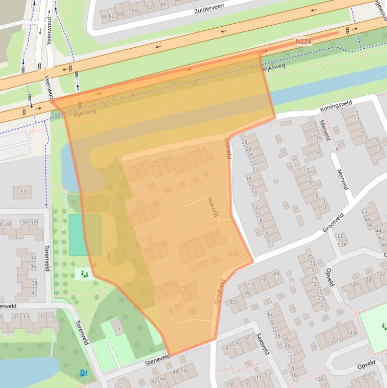 Kaart van postcodegebied 6715EV.