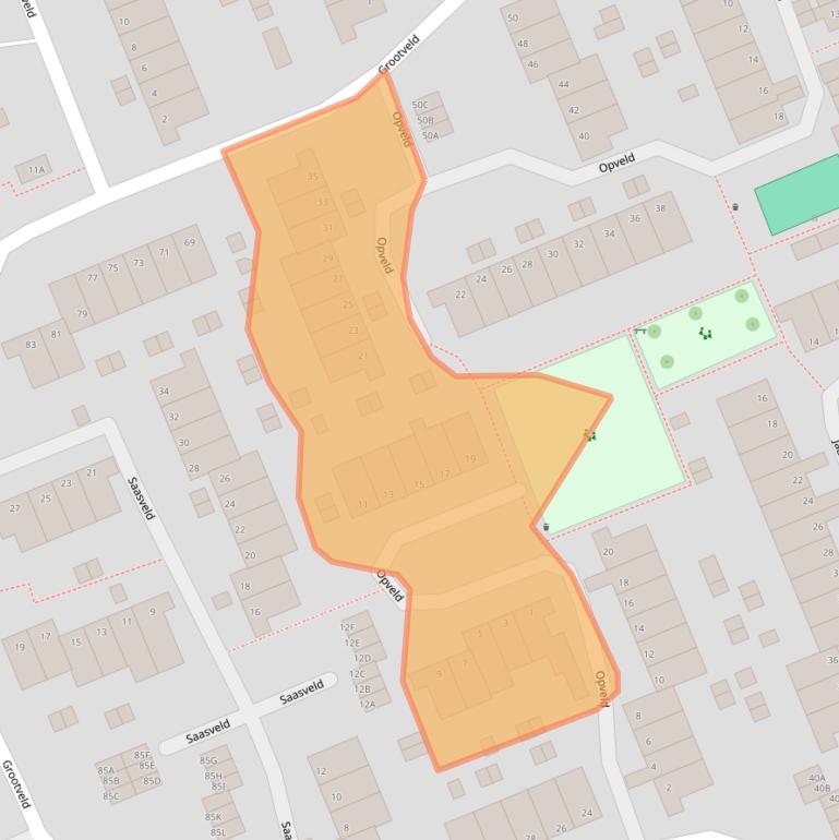 Kaart van postcodegebied 6715GL.