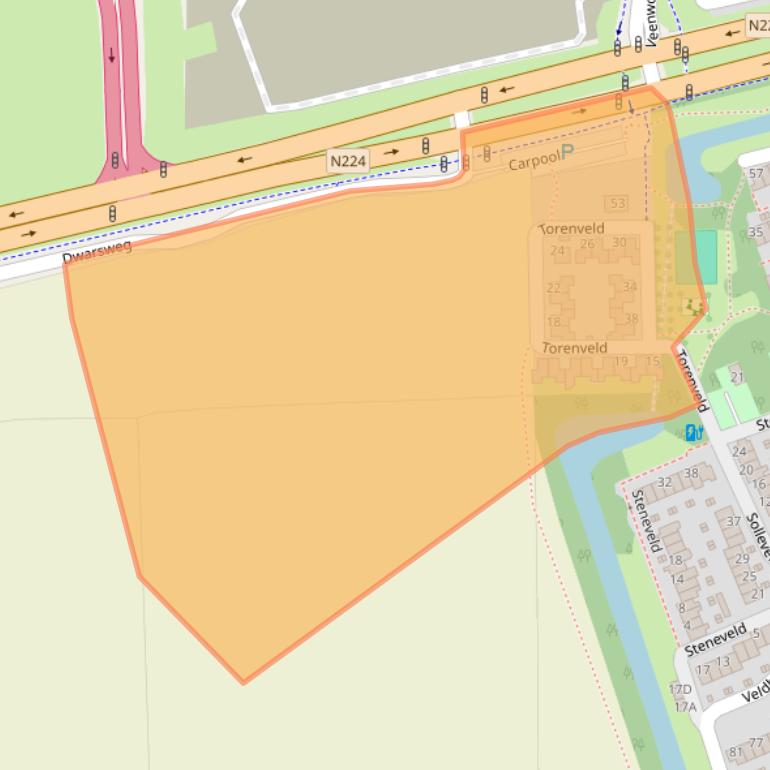 Kaart van postcodegebied 6715GV.