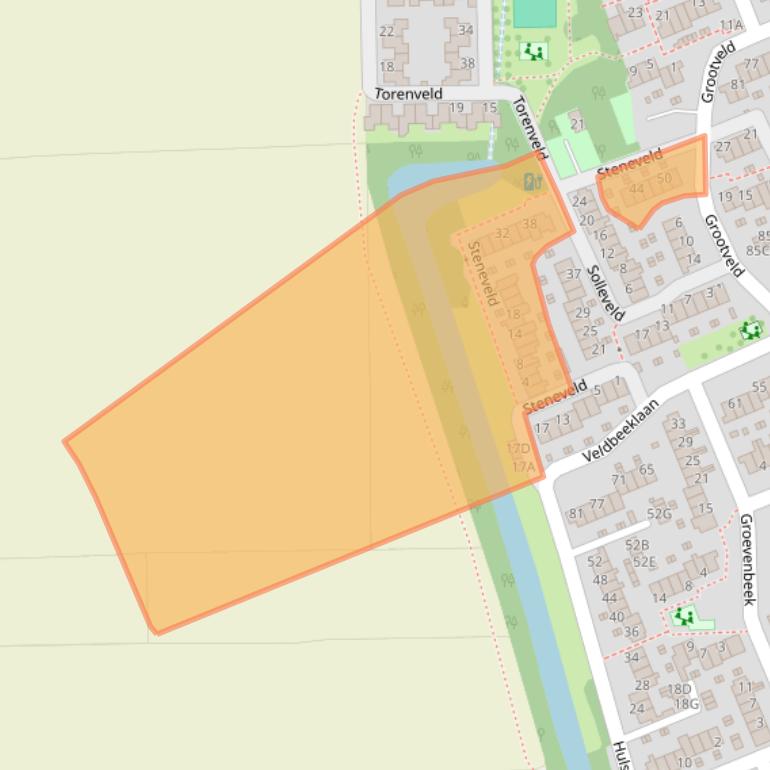 Kaart van postcodegebied 6715HB.