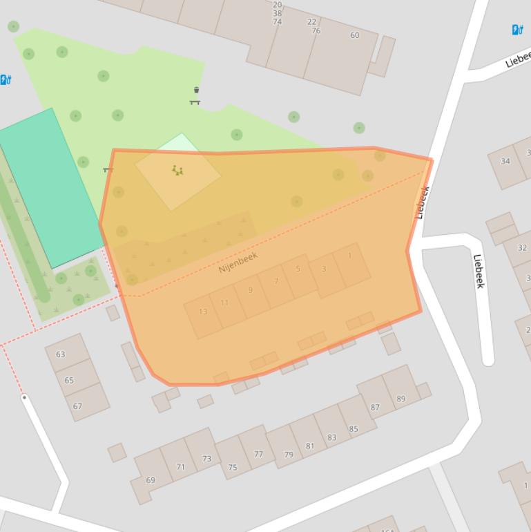 Kaart van postcodegebied 6715HV.