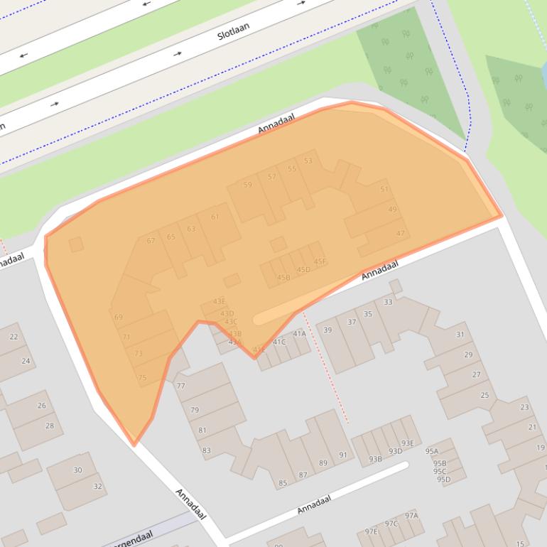 Kaart van postcodegebied 6715JB.