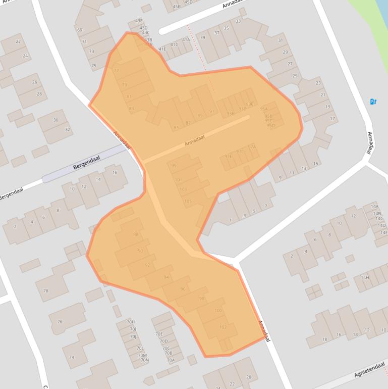 Kaart van postcodegebied 6715JC.